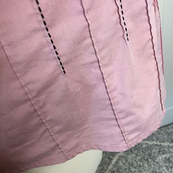 Dressbarn Womens Plus 22/24 Button Front Blouse Shirt Pink Long Sleeve Stretch - Picture 8 of 15